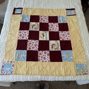 Handmade Rag Quilt Baby Toddler Flannel Cotton Soft Cozy Quality Natural 46x46"‎